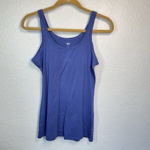 Uniqlo Tank Top Supima Periwinkle Essential Minimalist Sustainable Women M